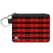 Canvas Zipper Wallet - MINI X-SMALL - The Suicide Squad 2021 CUIDADO HARLEY QUINN Caution Stripe Red Black Canvas Zipper Wallets DC Comics   