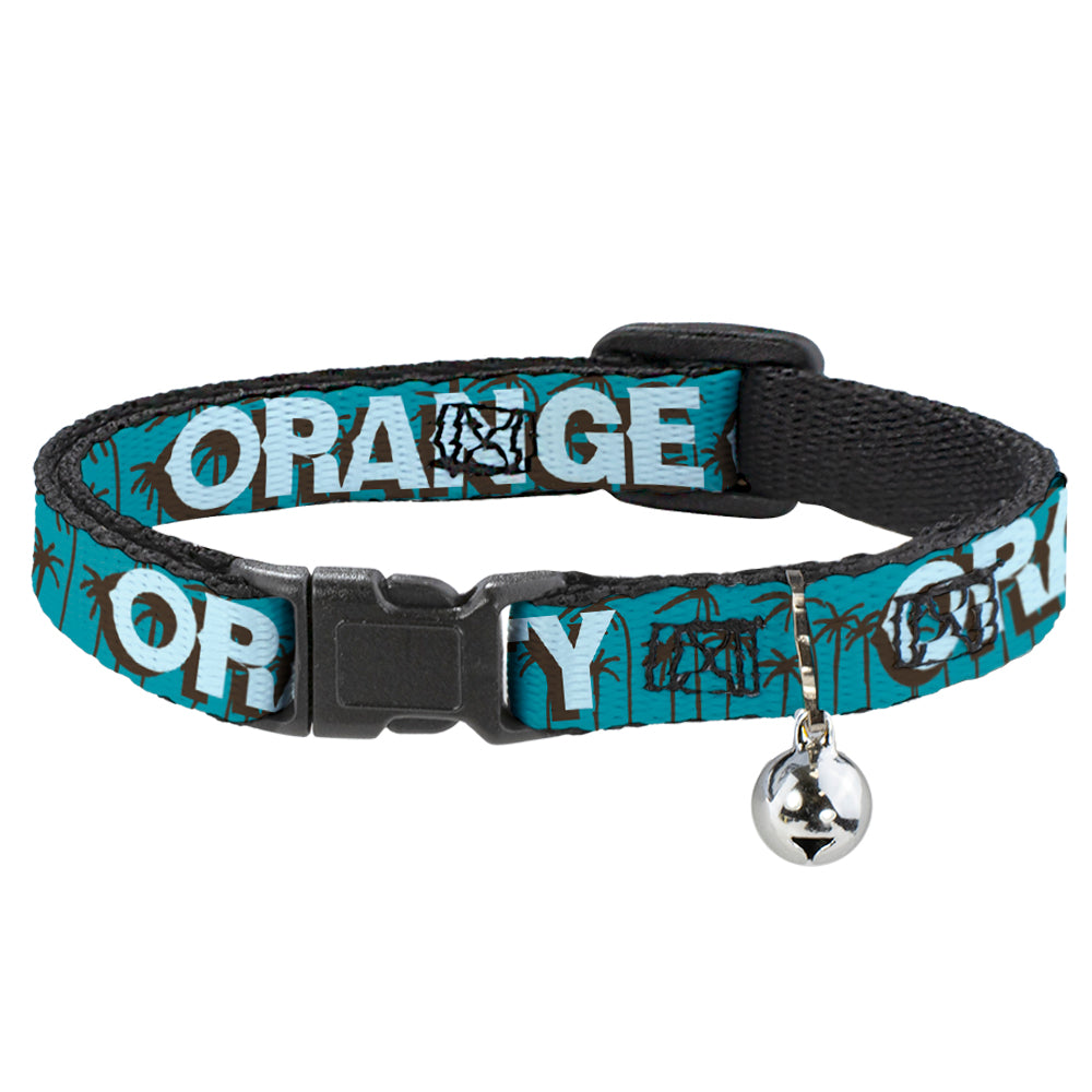 Cat Collar Breakaway - ORANGE COUNTY Palm Trees Blue Brown Light Blue Breakaway Cat Collars Buckle-Down   