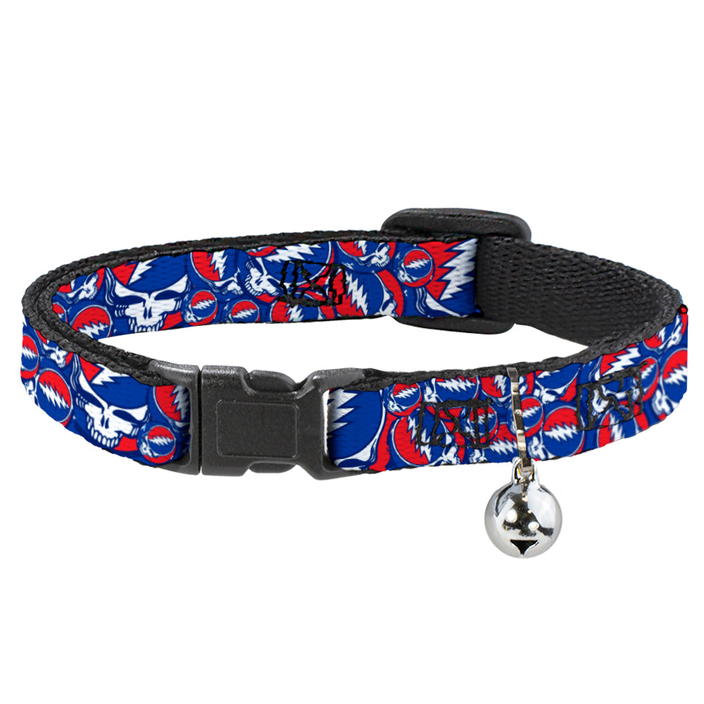 Cat Collar Breakaway - Steal Your Face Stacked Red White Blue Breakaway Cat Collars Grateful Dead   