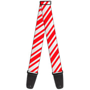 Guitar Strap - Candy Cane3 Stripe White 3-Red Guitar Straps Buckle-Down   