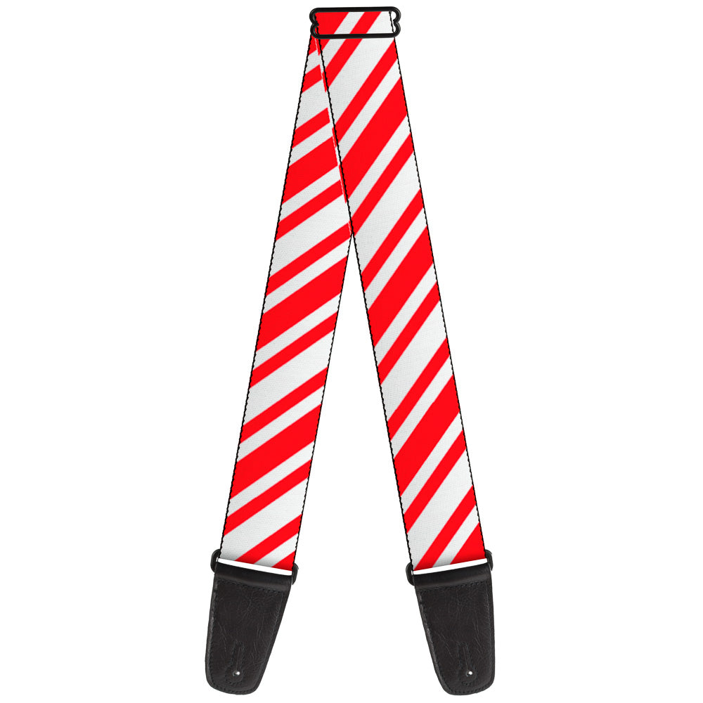 Guitar Strap - Candy Cane3 Stripe White 3-Red Guitar Straps Buckle-Down   