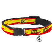 Cat Collar Breakaway - The Flash Bolt Stripe Reds Yellows Breakaway Cat Collars DC Comics   