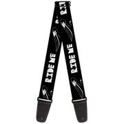 Guitar Strap - RIDE ME Surfboard Black White Guitar Straps Buckle-Down   