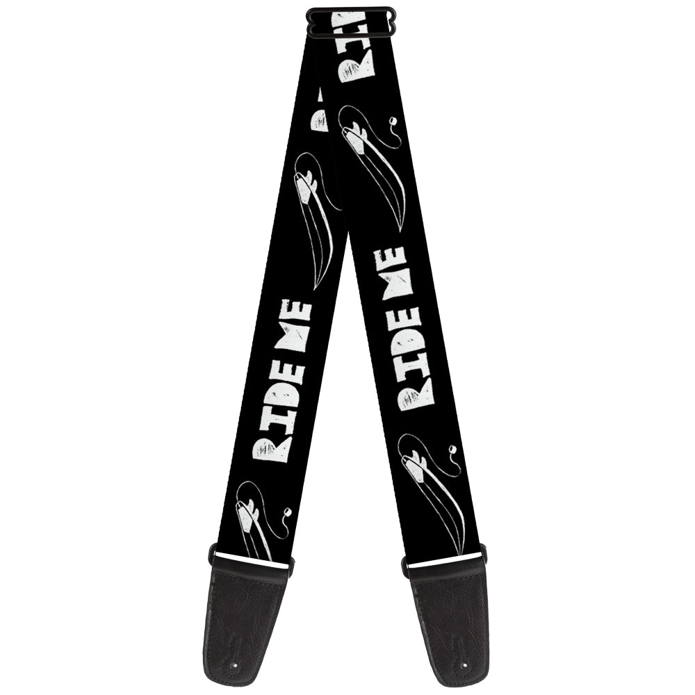 Guitar Strap - RIDE ME Surfboard Black White Guitar Straps Buckle-Down   