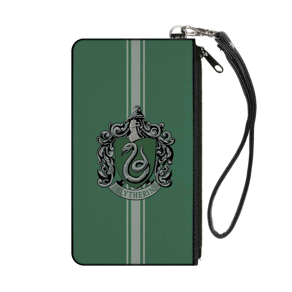 Canvas Zipper Wallet - SMALL - SLYTHERIN Crest Vertical Stripe Green Gray Canvas Zipper Wallets Harry Potter Default Title