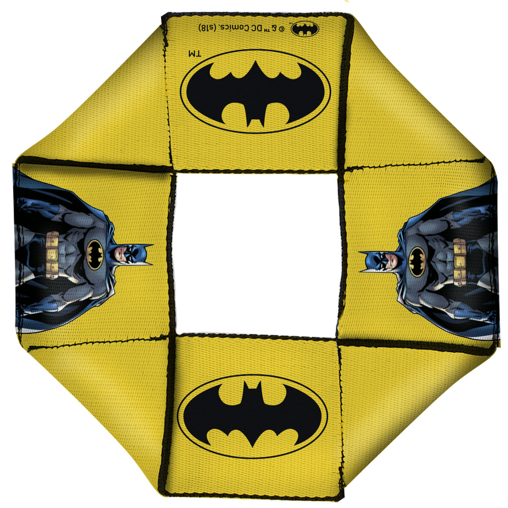 Dog Toy Squeaky Octagon Flyer - Batman JL Rebirth Pose Bat Icon Yellow Dog Toy Squeaky Octagon Flyer DC Comics   