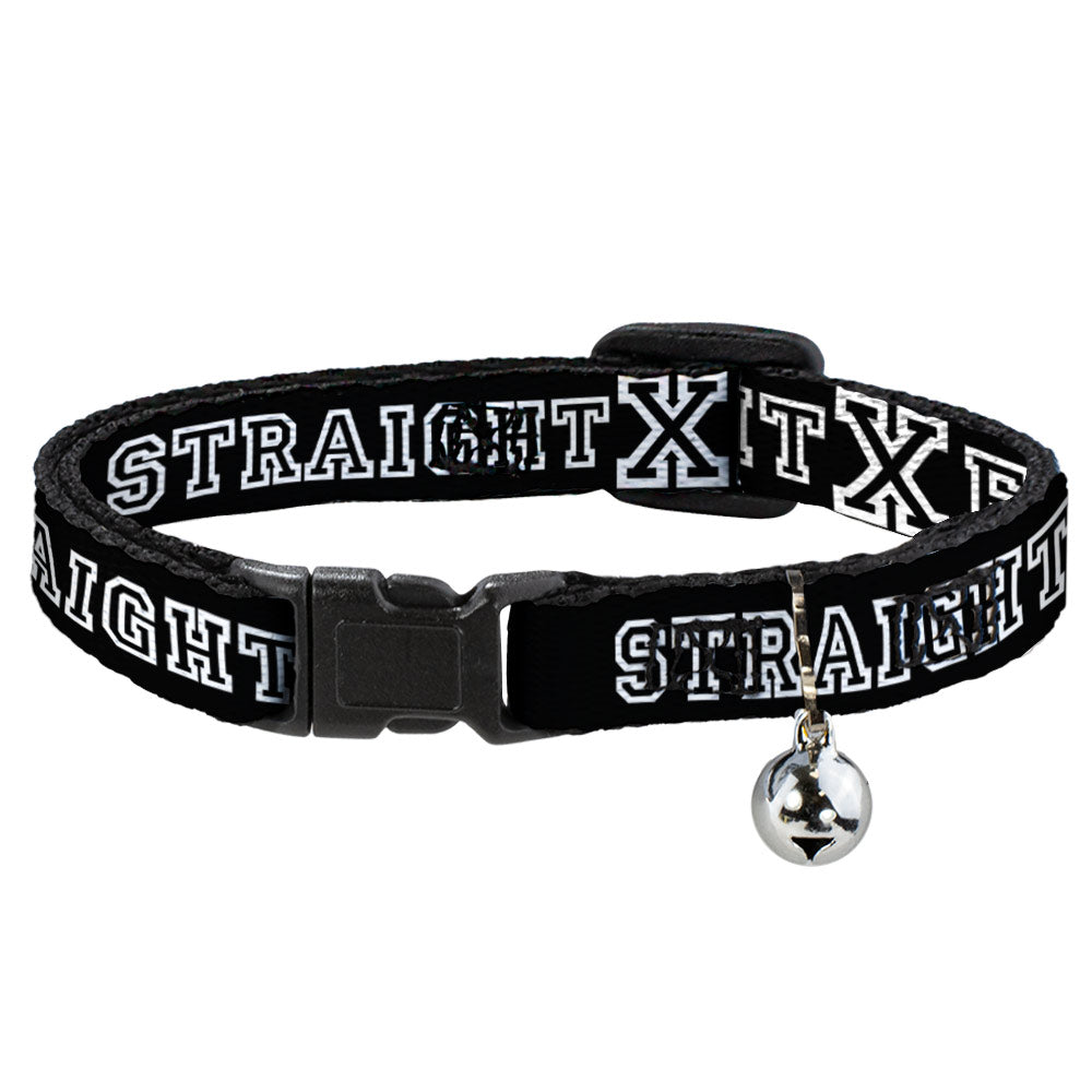 Cat Collar Breakaway - STRAIGHT EDGE Black White Breakaway Cat Collars Buckle-Down   