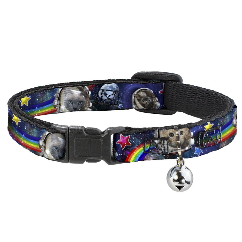 Cat Collar Breakaway - Astronaut Cats in Space Rainbows Stars Breakaway Cat Collars Buckle-Down   