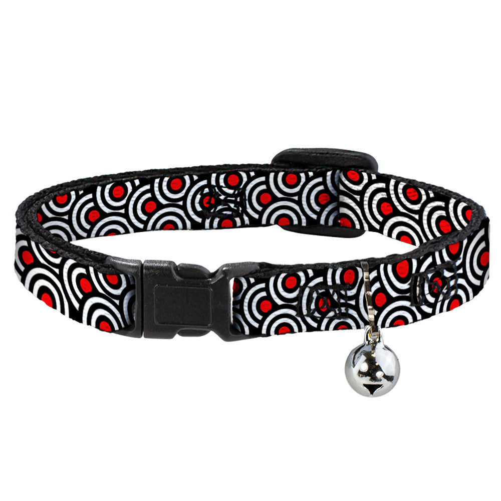 Cat Collar Breakaway - Bullseye Stacked Black White Red Breakaway Cat Collars Buckle-Down   