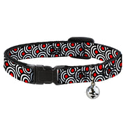 Cat Collar Breakaway - Bullseye Stacked Black White Red Breakaway Cat Collars Buckle-Down   