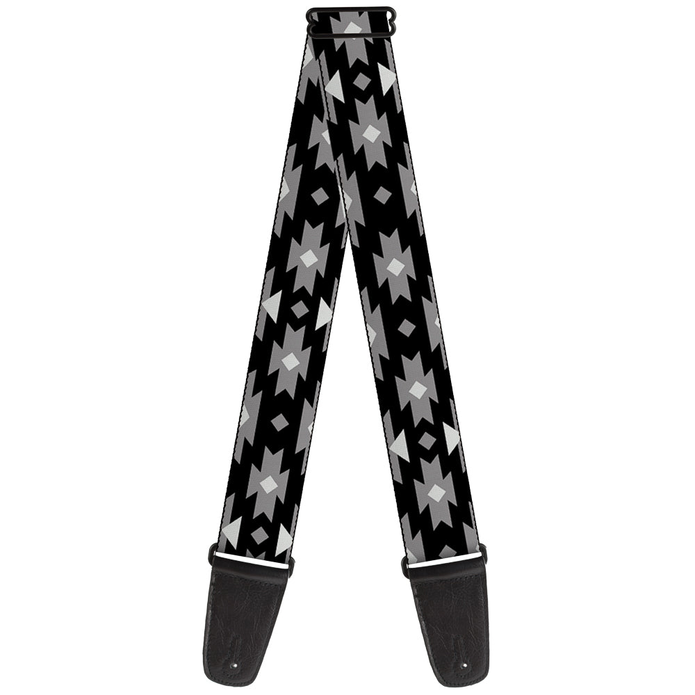 Guitar Strap - Navajo Gray Black Gray White Guitar Straps Buckle-Down   
