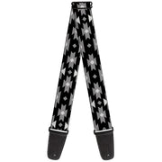 Guitar Strap - Navajo Gray Black Gray White Guitar Straps Buckle-Down   