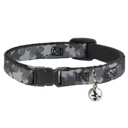 Cat Collar Breakaway - Bat Signal Stacked Black Grays Breakaway Cat Collars DC Comics   
