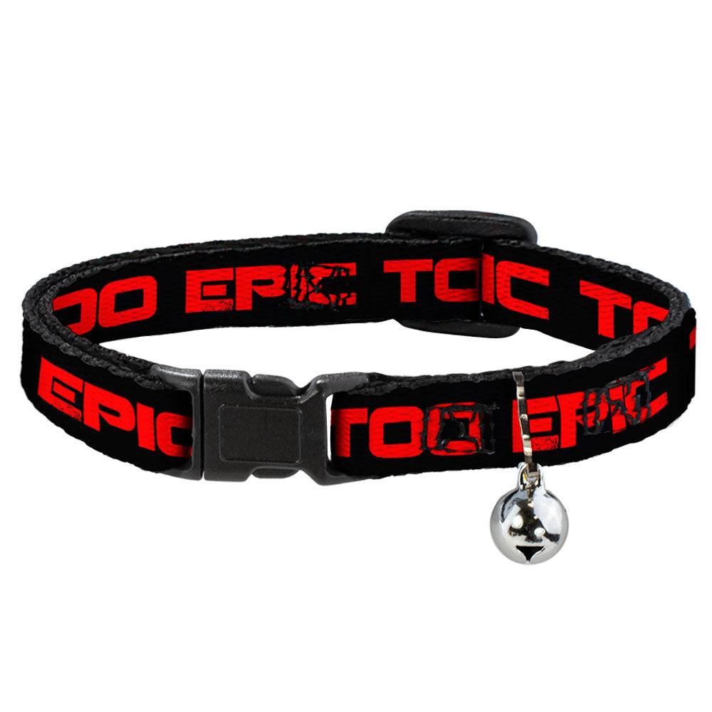 Cat Collar Breakaway - TOO EPIC TO FAIL Weathered Black Red Breakaway Cat Collars Buckle-Down   