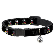 Cat Collar Breakaway - Classic Mickey Mouse Pose Black Breakaway Cat Collars Disney   