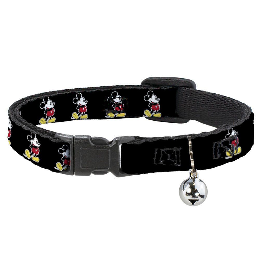 Cat Collar Breakaway - Classic Mickey Mouse Pose Black Breakaway Cat Collars Disney   