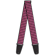 Guitar Strap - Mini Hearts Black Pink Guitar Straps Buckle-Down   