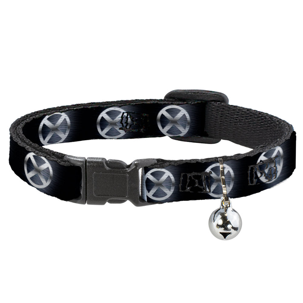 Cat Collar Breakaway with Bell - X-Men X Icon Black Silvers Breakaway Cat Collars Marvel Comics   