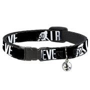 Cat Collar Breakaway - Bigfoot Silhouette I BELIEVE Black Gray White Breakaway Cat Collars Buckle-Down   