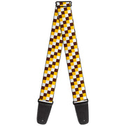Guitar Strap - Checker White Gold Brown Guitar Straps Buckle-Down   