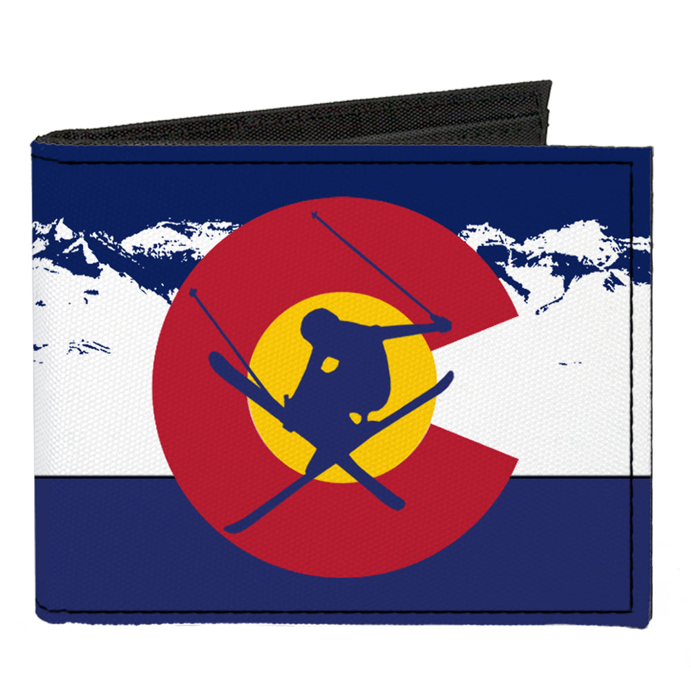 Canvas Bi-Fold Wallet - Colorado Skier4 Mountains Blues White Canvas Bi-Fold Wallets Buckle-Down   