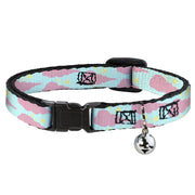 Cat Collar Breakaway - Cloudy Starry Sky Aqua Pink Yellow Breakaway Cat Collars Buckle-Down   