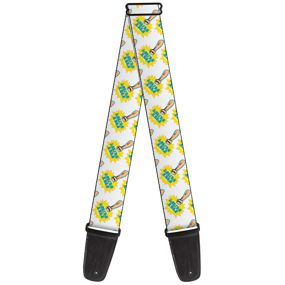 Guitar Strap - Fist Pump White Yellow Guitar Straps Buckle-Down   