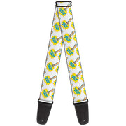 Guitar Strap - Fist Pump White Yellow Guitar Straps Buckle-Down   