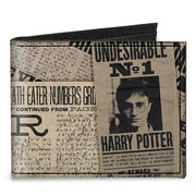 Canvas Bi-Fold Wallet - Harry Potter Newspaper Headlines UNDESIRABLE NO 1 Canvas Bi-Fold Wallets Harry Potter Default Title