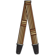 Guitar Strap - Stripe Blocks Browns Guitar Straps Buckle-Down   