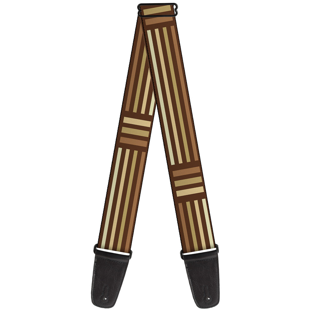 Guitar Strap - Stripe Blocks Browns Guitar Straps Buckle-Down   