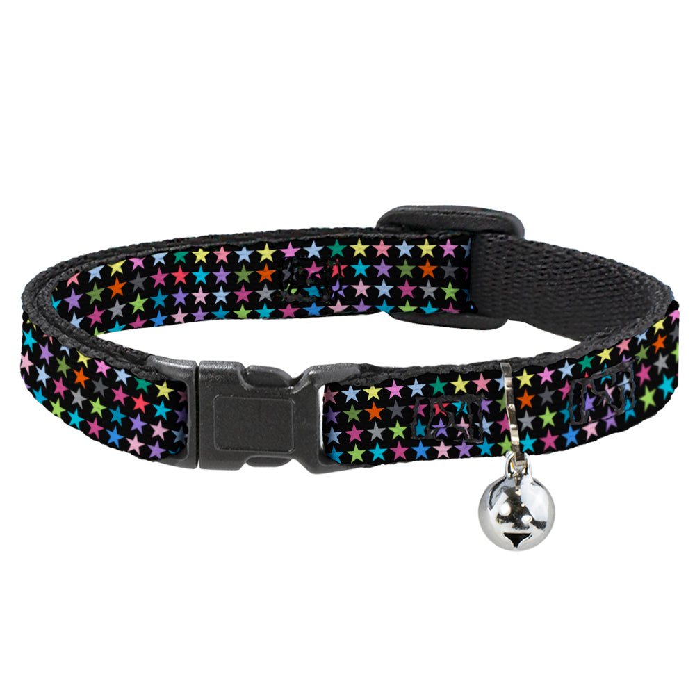 Cat Collar Breakaway - Mini Stars Black Multi Color Breakaway Cat Collars Buckle-Down   