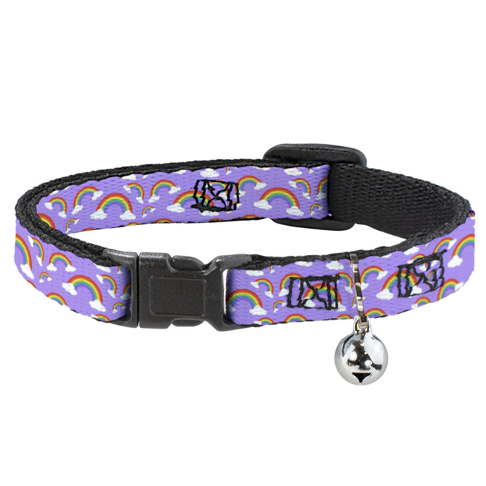 Cat Collar Breakaway with Bell - Rainbows Scattered Lavender Breakaway Cat Collars Buckle-Down   