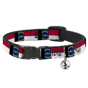 Cat Collar Breakaway - North Carolina Flag Distressed Black Breakaway Cat Collars Buckle-Down   