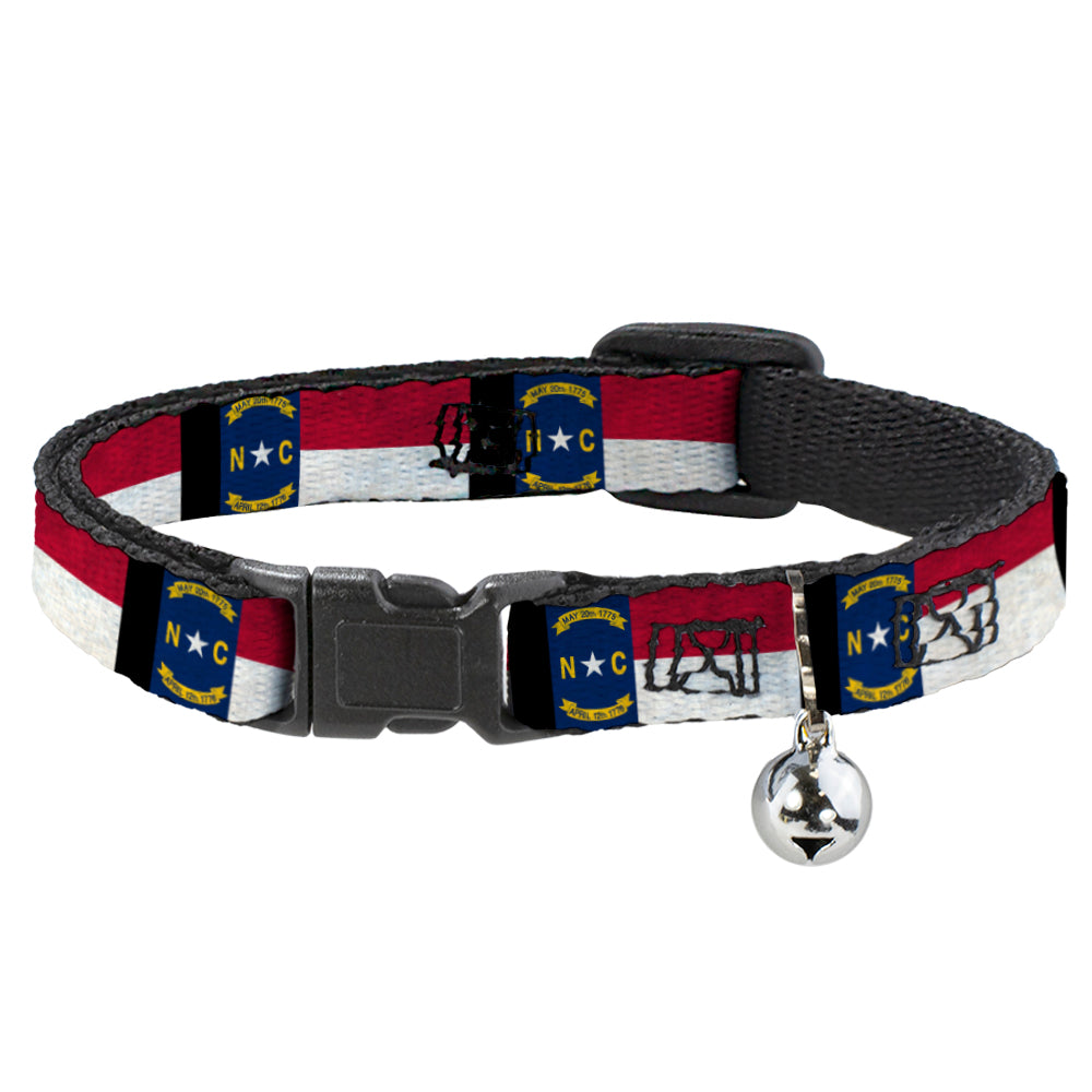 Cat Collar Breakaway - North Carolina Flag Distressed Black Breakaway Cat Collars Buckle-Down   