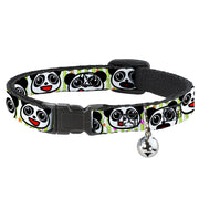 Cat Collar Breakaway - Panda Bear Cartoon Bamboo White Greens Multi Color Breakaway Cat Collars Buckle-Down   