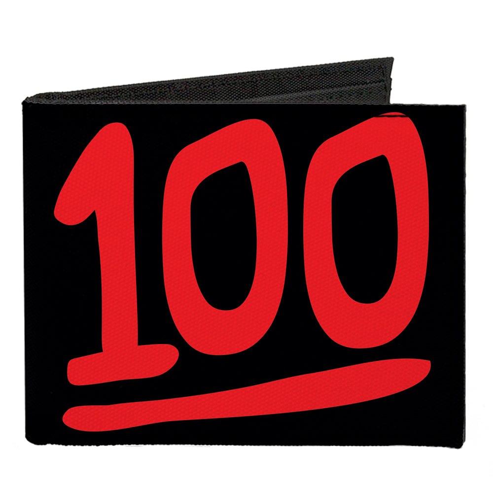 Canvas Bi-Fold Wallet - 100 Repeat Black Red Canvas Bi-Fold Wallets Buckle-Down   