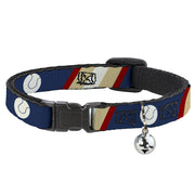 Cat Collar Breakaway - Ball Stripes Tan Blue Burgundy Breakaway Cat Collars Buckle-Down   