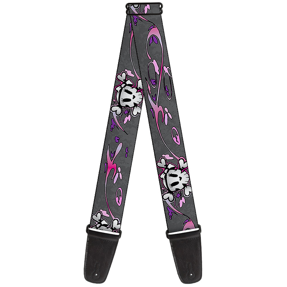 Guitar Strap - Girlie Skull Gray Guitar Straps Buckle-Down   