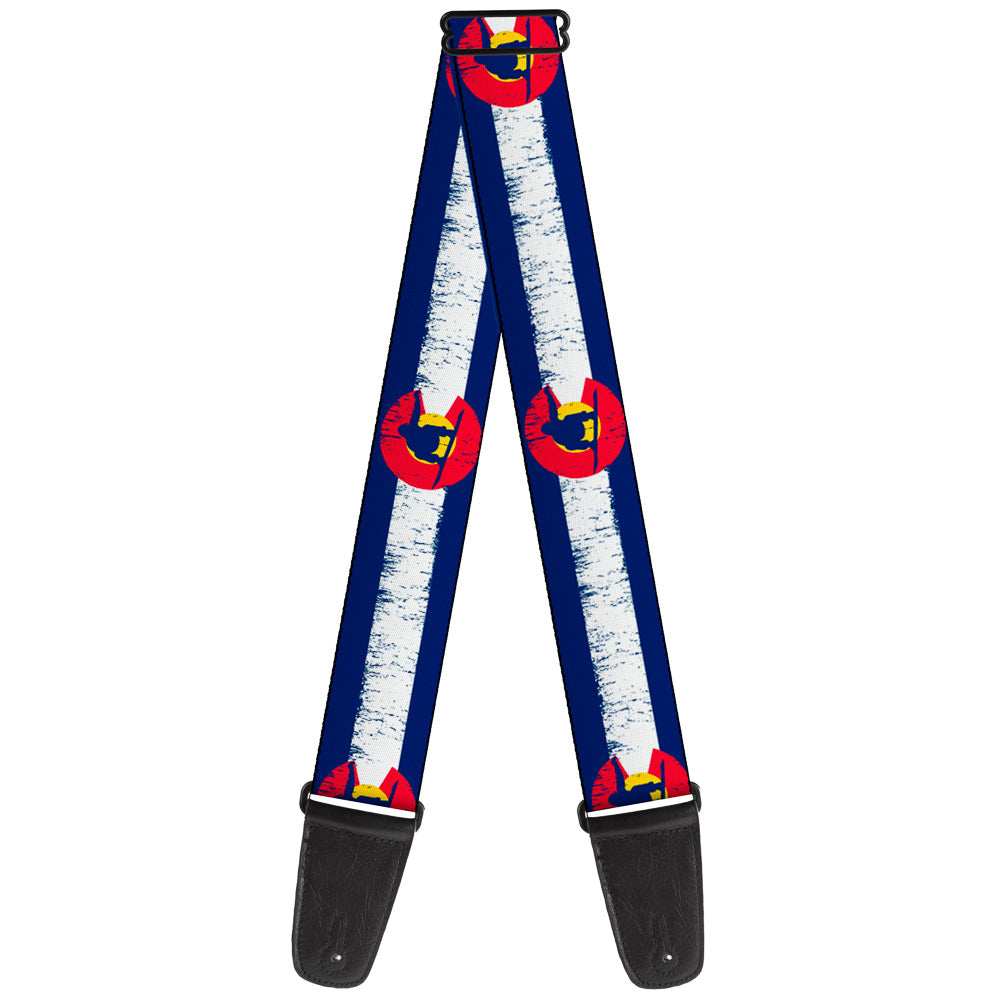 Guitar Strap - Colorado Flag Snowboarder Weathered Guitar Straps Buckle-Down   