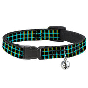 Cat Collar Breakaway - Wire Grid Black Turquoise Yellow Breakaway Cat Collars Buckle-Down   