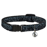 Cat Collar Breakaway - Constellations Scattered Midnight Blue White Breakaway Cat Collars Buckle-Down   