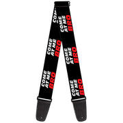 Guitar Strap - COME-AT ME-BRO Black White Red Guitar Straps Buckle-Down   