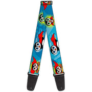Guitar Strap - Penguin Superhero Blue Bubbles Guitar Straps Buckle-Down   