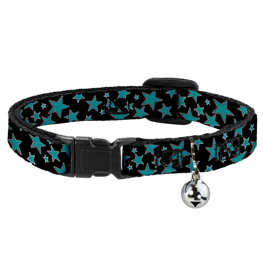 Cat Collar Breakaway - Multi Stars Black Turquoise Breakaway Cat Collars Buckle-Down   