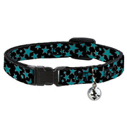 Cat Collar Breakaway - Multi Stars Black Turquoise Breakaway Cat Collars Buckle-Down   