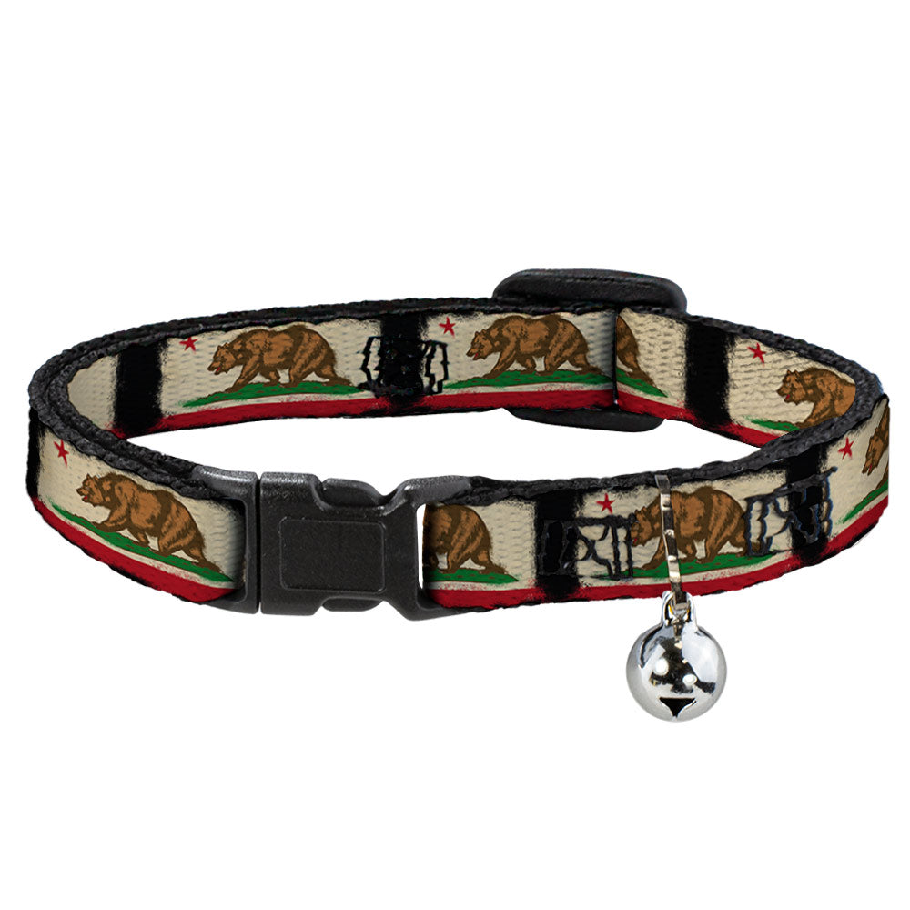 Cat Collar Breakaway - California Flag Distressed Painting Blocks Breakaway Cat Collars Buckle-Down   
