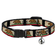Cat Collar Breakaway - California Flag Distressed Painting Blocks Breakaway Cat Collars Buckle-Down   