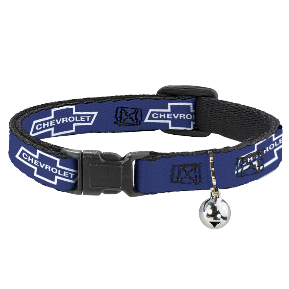 Cat Collar Breakaway - 1965 CHEVROLET Bowtie Blue White Breakaway Cat Collars GM General Motors   