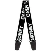 Guitar Strap - CA$H MONEY Black White Guitar Straps Buckle-Down   